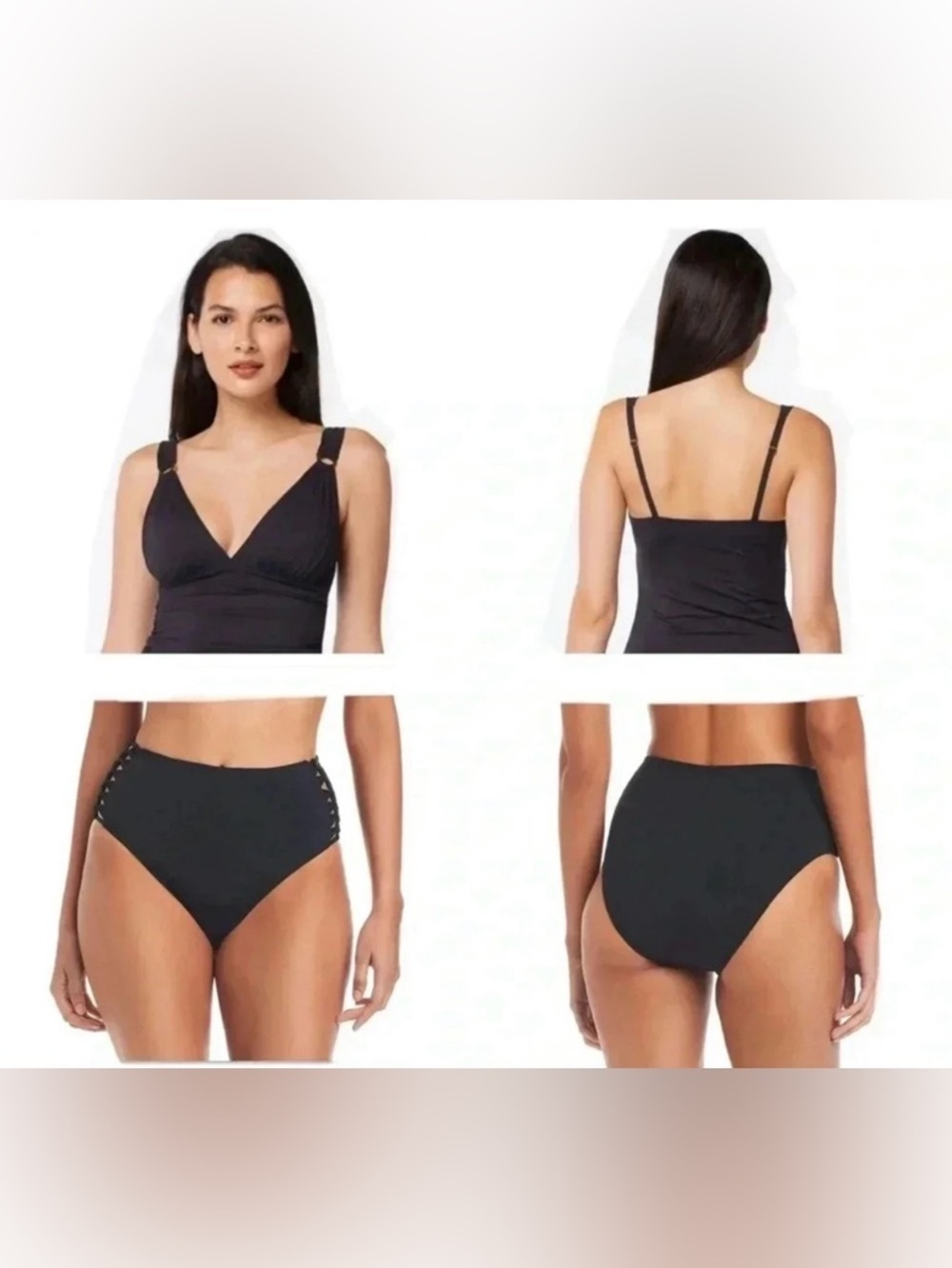 Bleu Rod Beattie Ring Me Up Molded Tankini Swim Top and Bikini Bottom Size 6